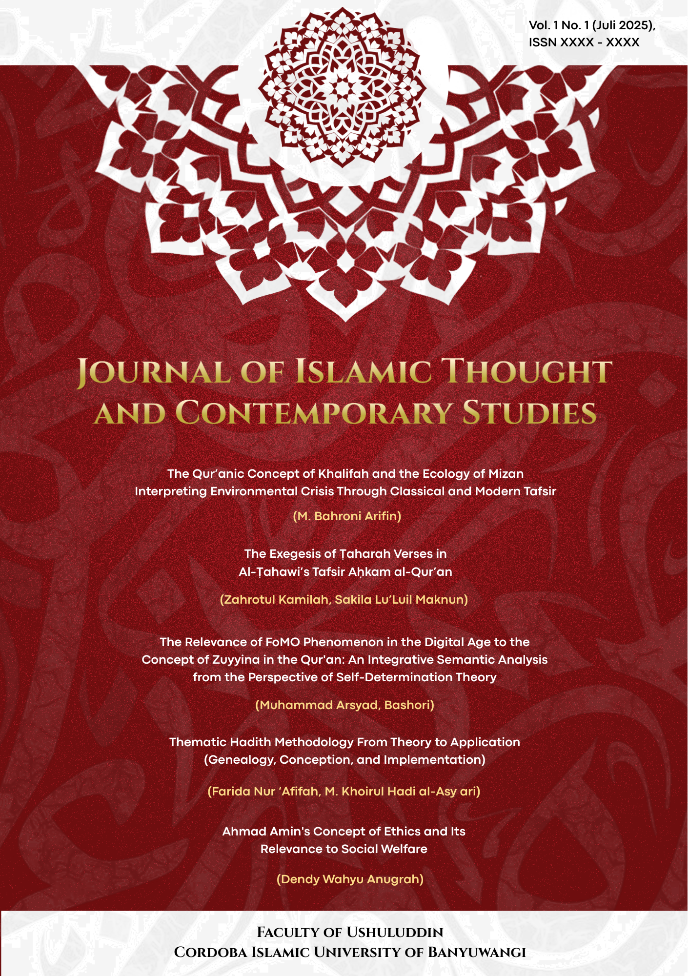 					View Vol. 1 No. 1 (2025): Journal of Islamic Thought and Contemporary Studies
				