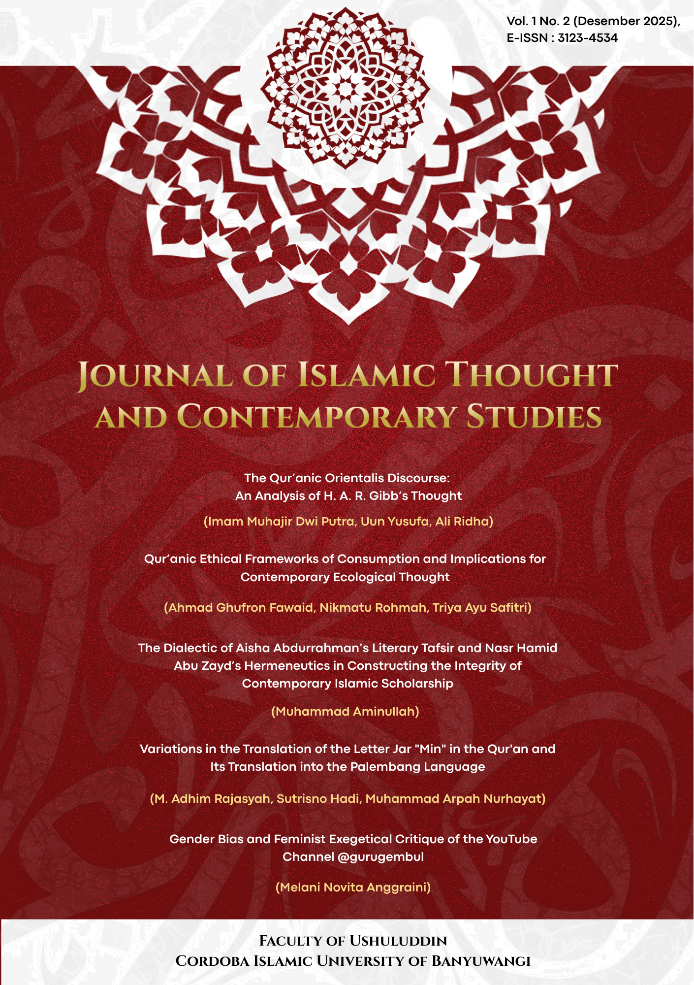 					View Vol. 1 No. 2 (2025): Journal of Islamic Thought and Contemporary Studies
				